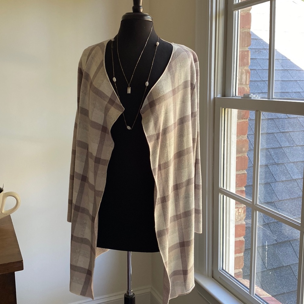 TeeBerry & Weave Plaid Angled Sweater